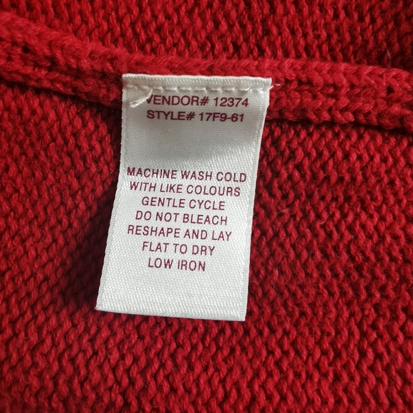 Vintage Northern Reflections M Red Knit Cardigan - Picture 5 of 8